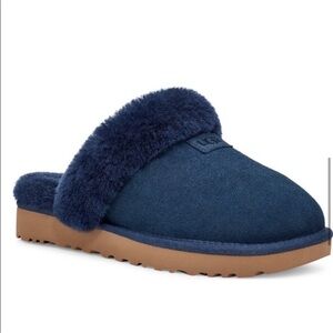 UGG Dark Indigo Coquette Genuine Shearling Suede Slippers Women’s Size 10